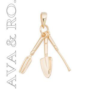 Gold Plated Sterling Silver Gardening Tools Charm